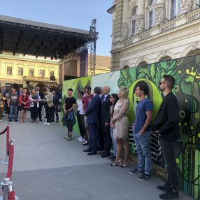 The mural is unveiled during Europe Day